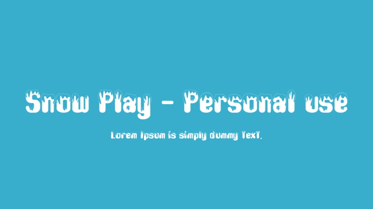 Snow Play - Personal use Font