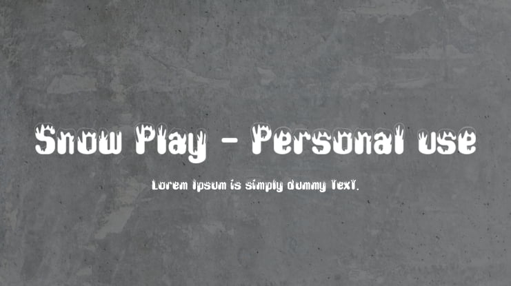 Snow Play - Personal use Font