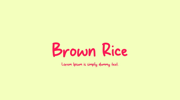 Brown Rice Font