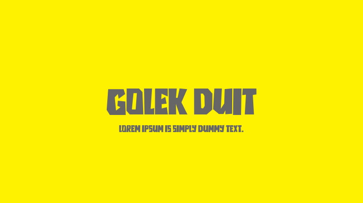 GOLEK DUIT Font