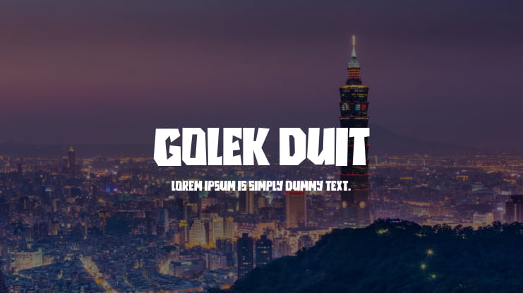 GOLEK DUIT Font