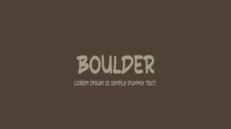 Boulder Font