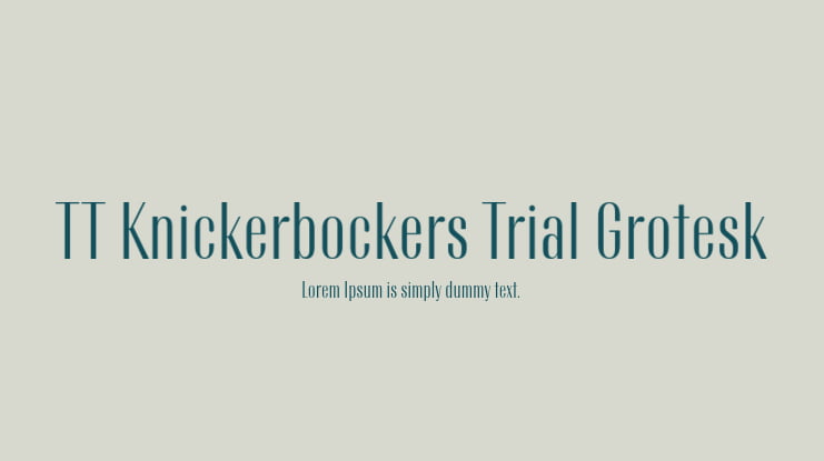 TT Knickerbockers Trial Grotesk Font Family