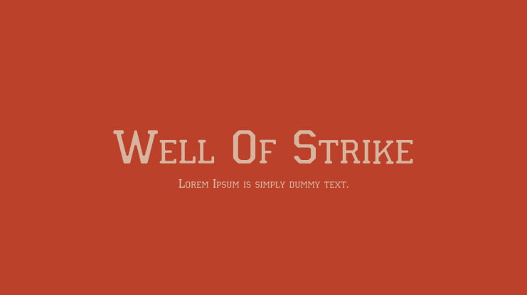 Well Of Strike Font