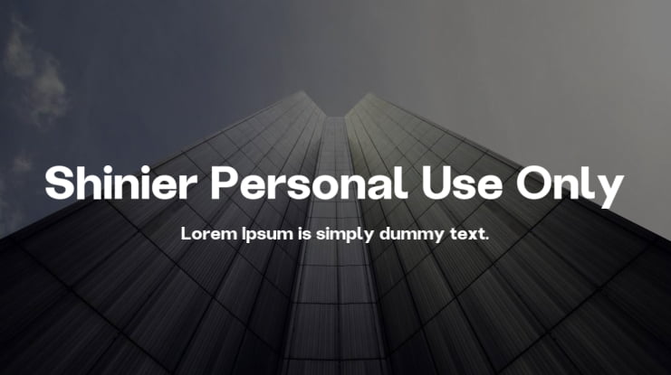 Shinier Personal Use Only Font