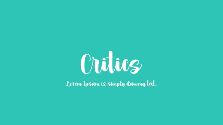 Critics Font