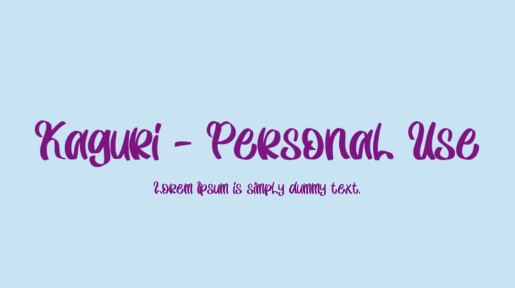 Kaguri - Personal Use Font