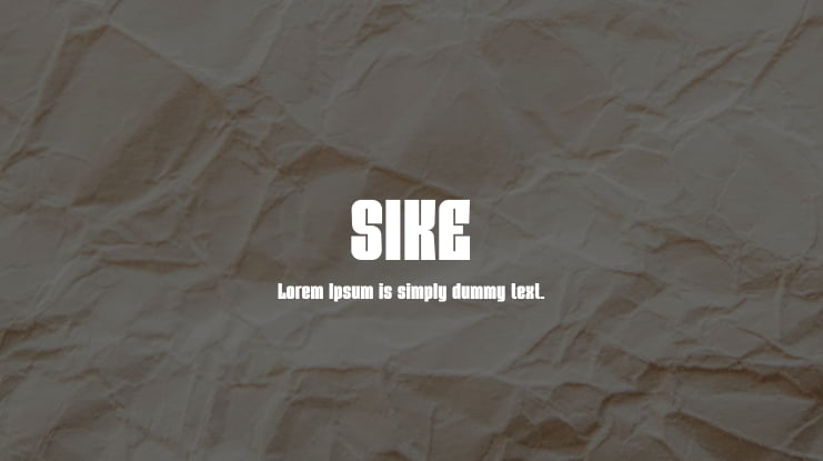 SIKE Font