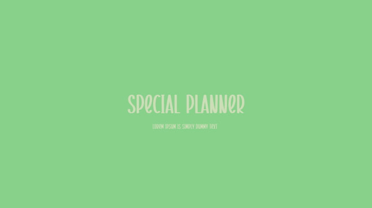 Special Planner Font