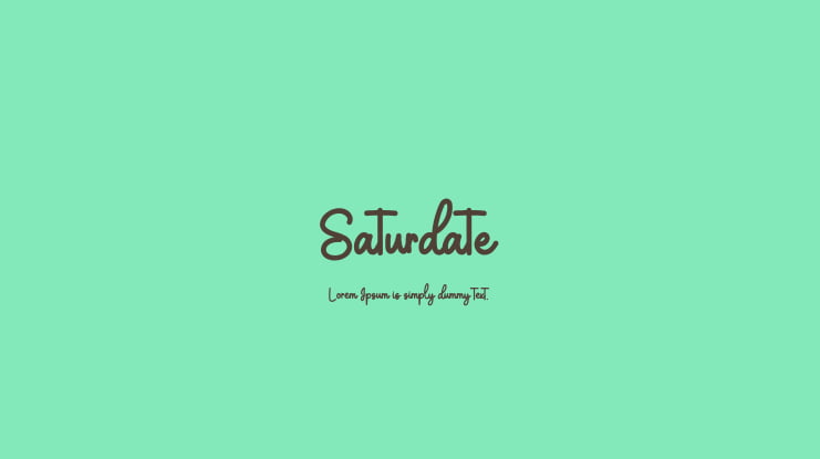 Saturdate Font