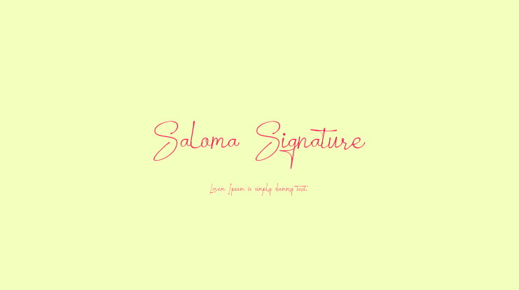 Saloma Signature Font Family