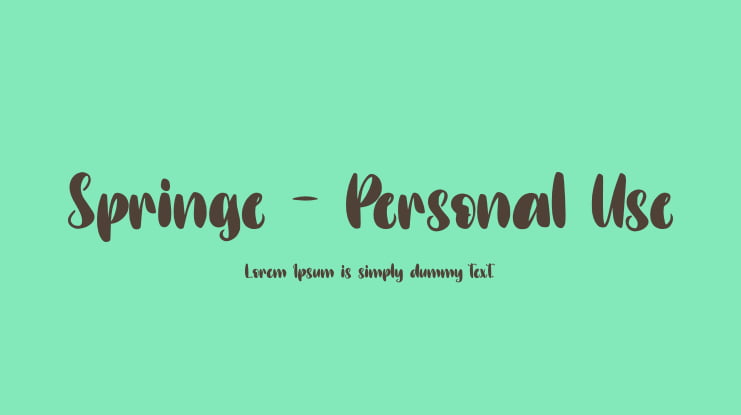 Springe - Personal Use Font