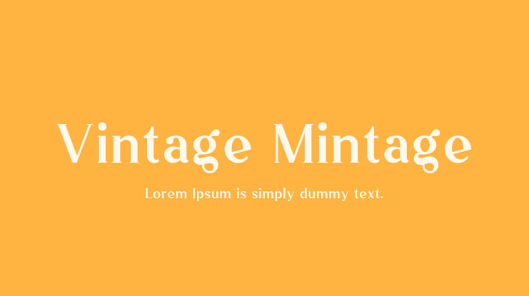 Vintage Mintage Font