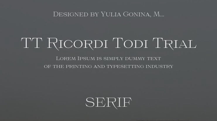 TT Ricordi Todi Trial Font