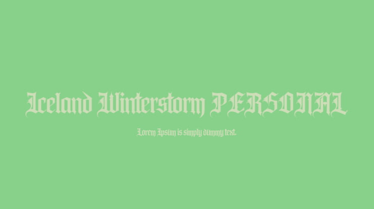 Iceland Winterstorm PERSONAL Font