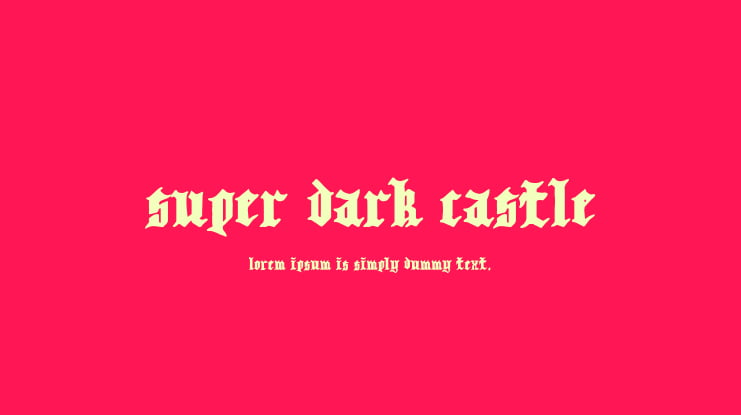 Super Dark Castle Font