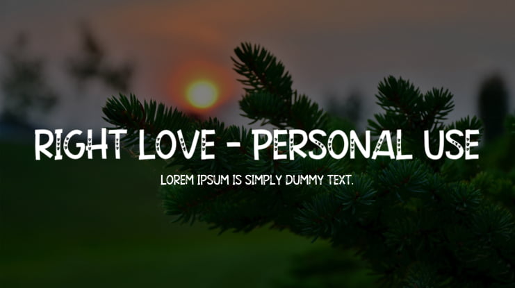 Right Love - Personal Use Font