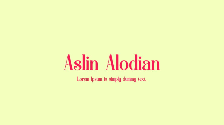 Aslin Alodian Font