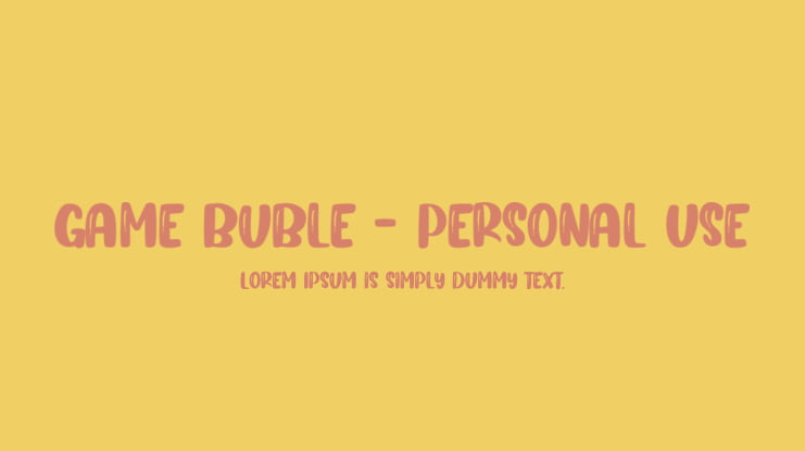 Game Buble - Personal Use Font