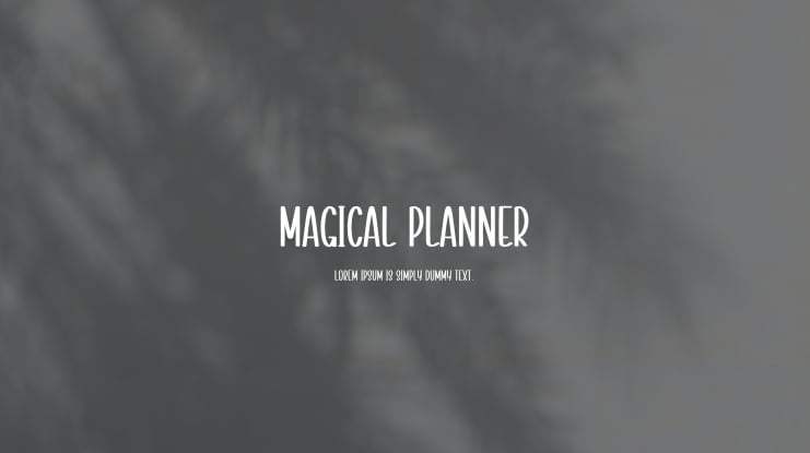 Magical Planner Font