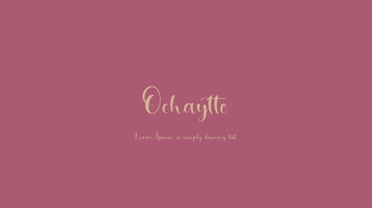 Ochaytte Font