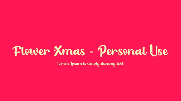 Flower Xmas - Personal Use Font