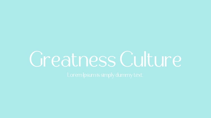 Greatness Culture Font Family