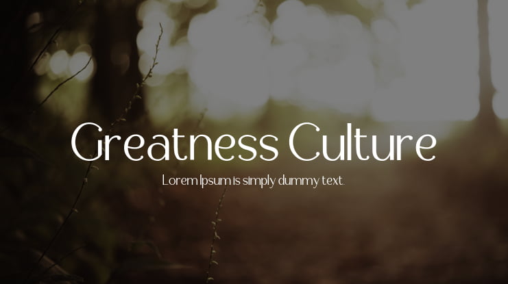 Greatness Culture Font Family