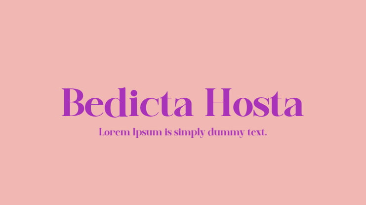 Bedicta Hosta Font Family