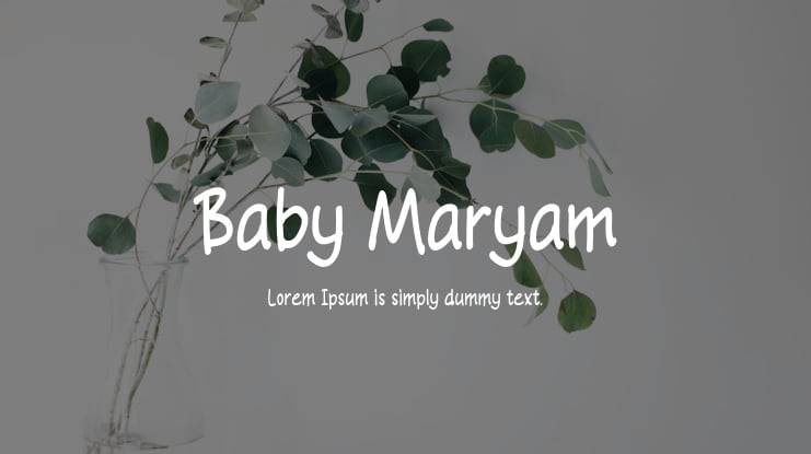 Baby Maryam Font