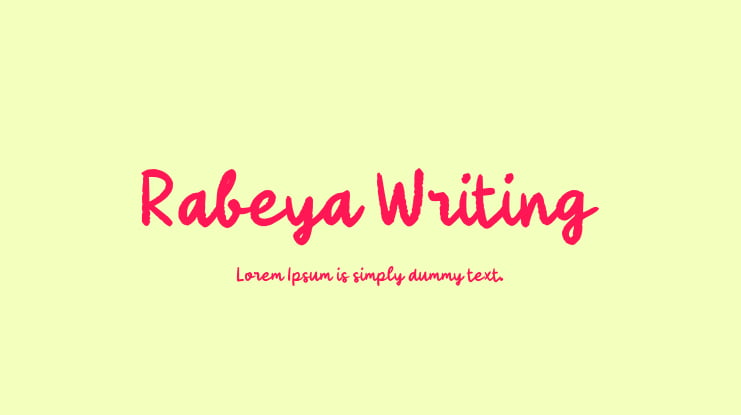 Rabeya Writing Font