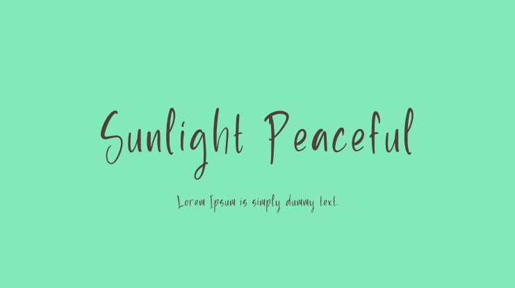 Sunlight Peaceful Font