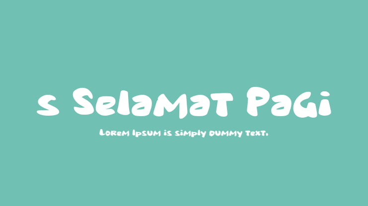 s Selamat Pagi Font