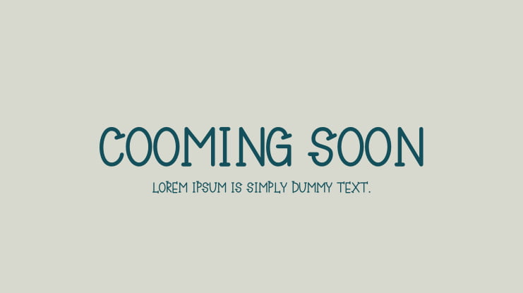 Cooming Soon Font