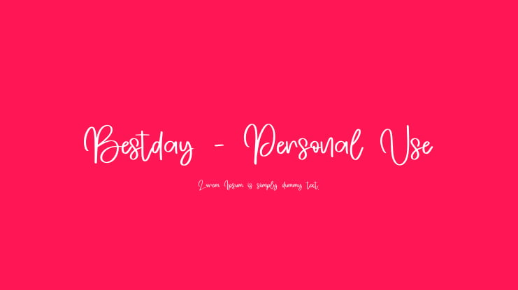 Bestday - Personal Use Font