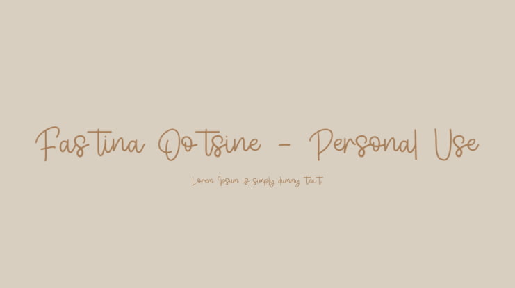 Fastina Ootsine - Personal Use Font