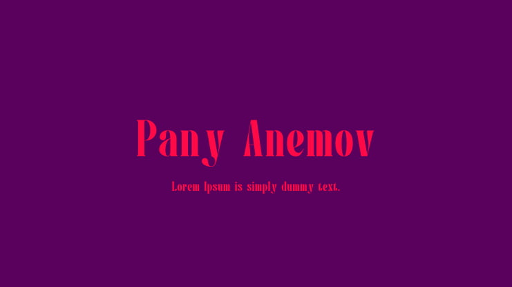 Pany Anemov Font