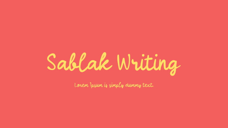 Sablak Writing Font