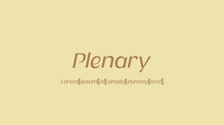 Plenary Font Family