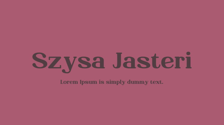 Szysa Jasteri Font