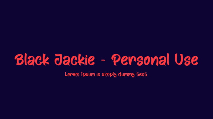 Black Jackie - Personal Use Font