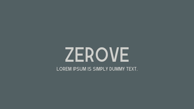 Zerove Font Family