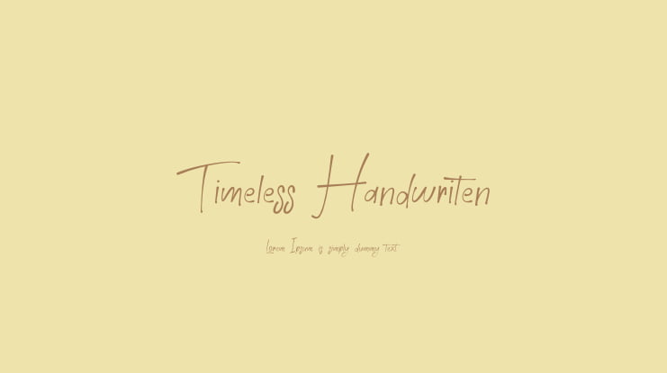 Timeless Handwriten Font