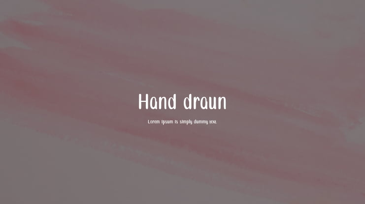 Hand draun Font