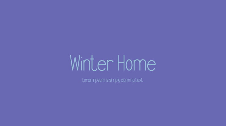 Winter Home Font