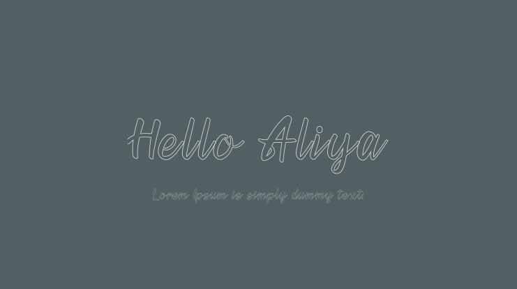 Hello Aliya Font