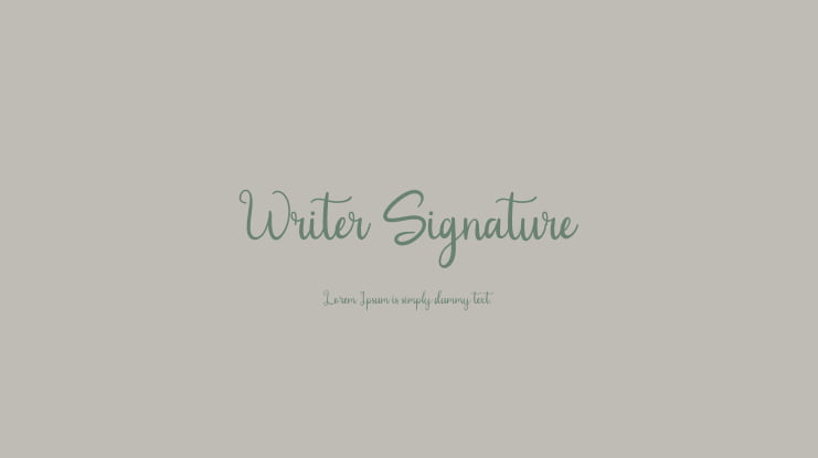 Writer Signature Font