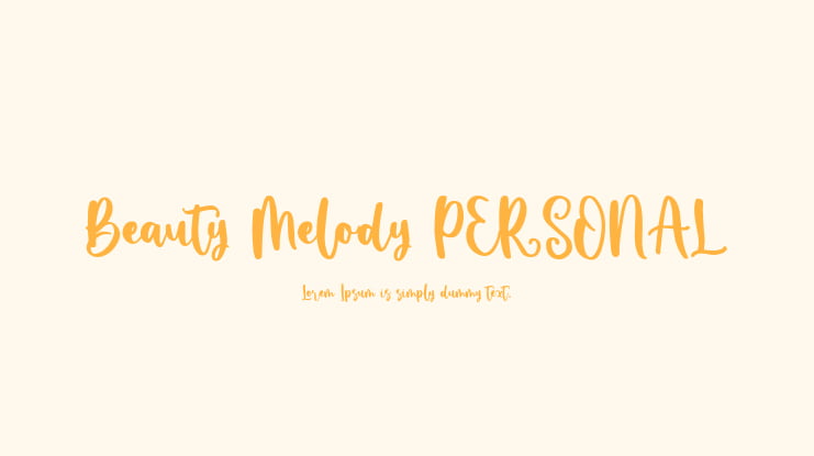 Beauty Melody PERSONAL Font