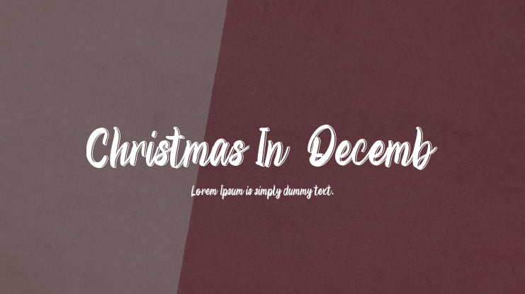 Christmas In  Decemb Font