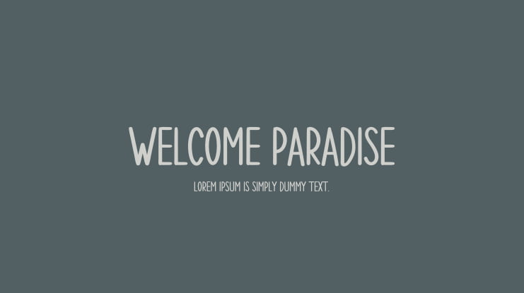 WELCOME PARADISE Font